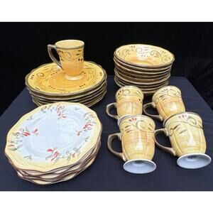 Large Lot Home Trends Italian Villa Stoneware Pasta Bowls Dinner Plates & MORE!